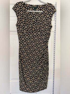 Ralph Lauren Black and Yellow Geometric Dress